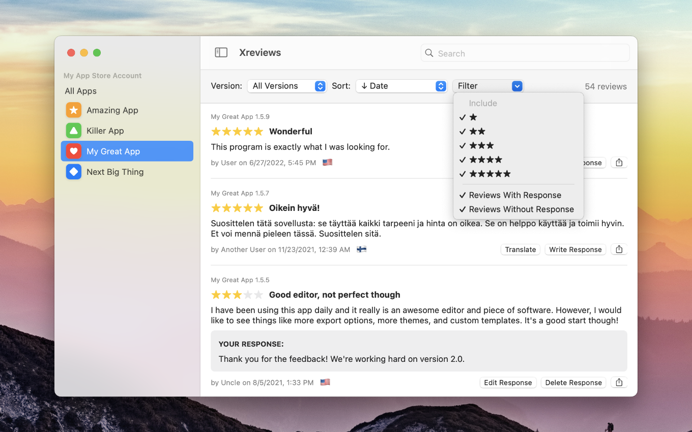 macOS app reviews